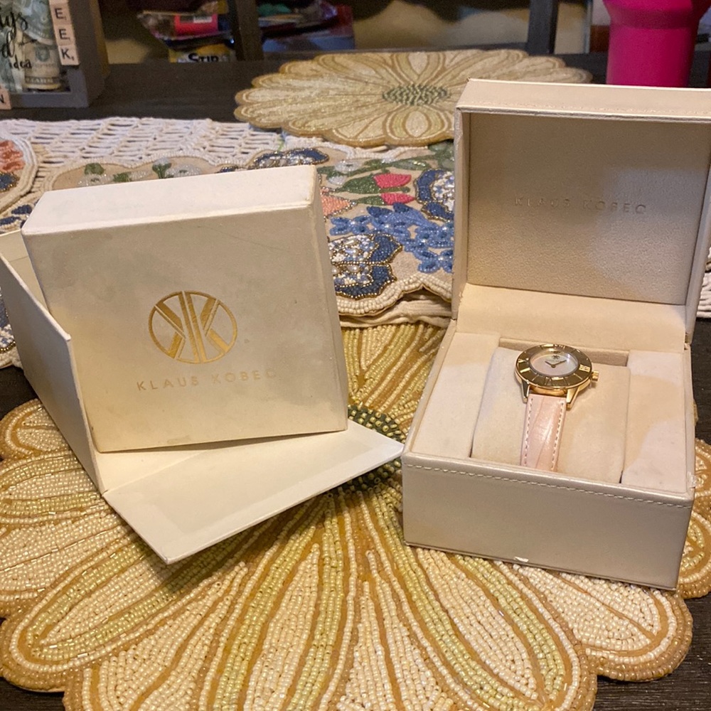 Klaus Kobec Agnes Watch. NIB/Never worn/Original tags Pink Mother of Pearl